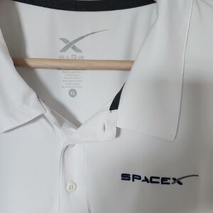 SpaceX,  White Polo Shirt for Men EXTLarge